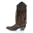 thumbnail image 4 of Corral Boots Womens Leopard Print Fringe Snip Toe Cowboy  Mid Calf Boots, 4 of 5