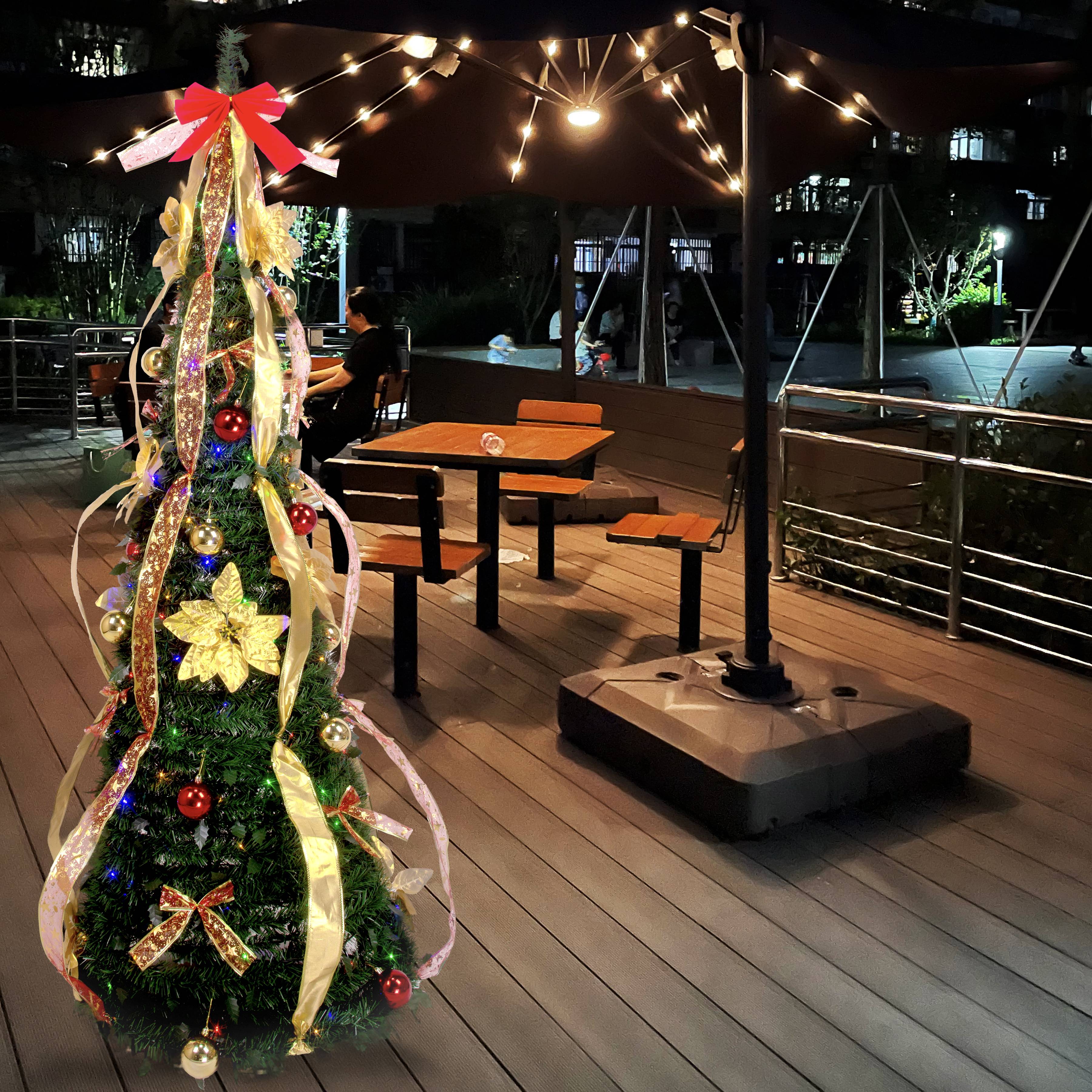 Pop Up Christmas Trees, 6FT PreLit Xmas Trees with Colorful Lights, Lighted Artificial