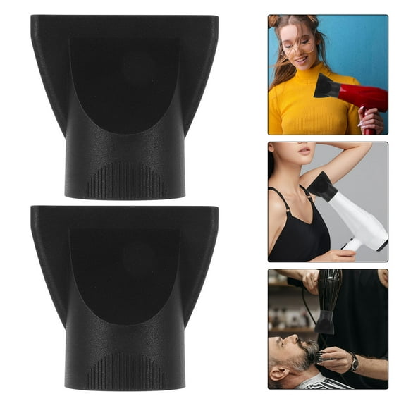 2pcs Universal Hair Dryer Nozzle Attachment Ideal For Curly Hair Salon Styling Tools Hairdressing Accessories For Blow Dryers Black