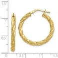 thumbnail image 2 of 14k Yellow Gold Twisted Textured Hoop Earrings - Measures 32x26mm Wide 3mm Thick, 2 of 2