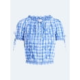 thumbnail image 5 of Free Assembly Women's and Women's Plus Embroidered Cropped Cotton Top with Short Sleeves, Sizes-XS-4X, 5 of 5