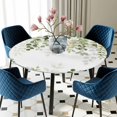 thumbnail image 5 of Elastic Fitted Round Tablecloth, Green Eucalyptus Leaves Waterproof Stretch Table Cover for 55"-60" Tables, Summer Botanical Weeping Washable Outdoor Tablecloths for Patio, Picnic, Camping, 5 of 9