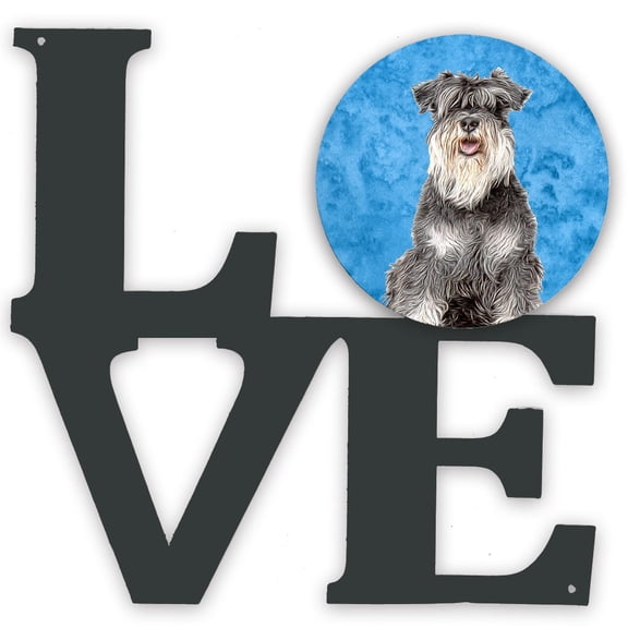 Blue Schnauzer Metal Wall Artwork LOVE