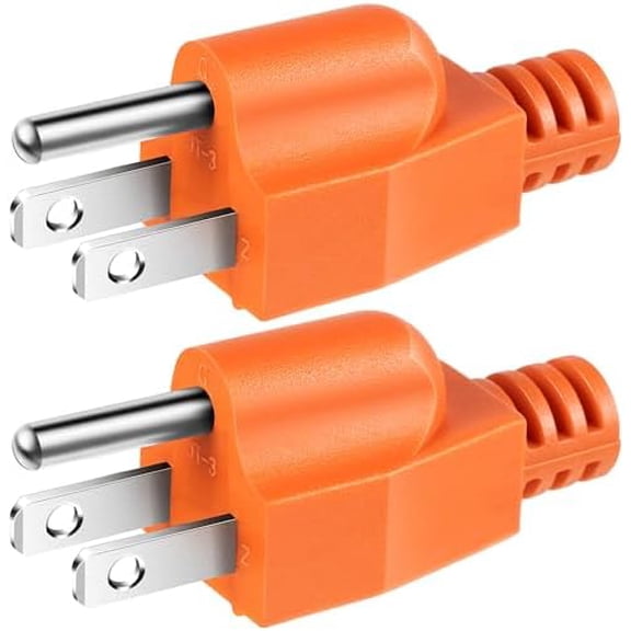 Neutral Ground Bonding Plug for Portable Inverter Generator, Grounding Plug Surge Protector Generator with Floating Neutral on RV, Motorhome, Camper for Open Ground Error(Orange,2 Pack)
