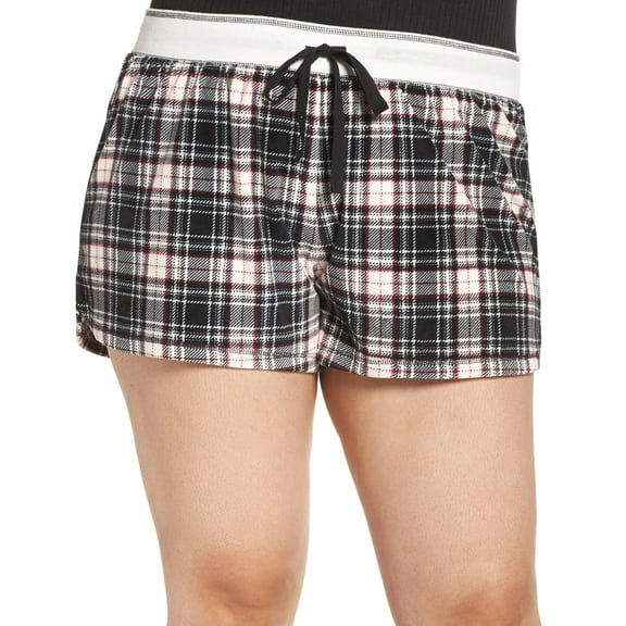 P.J. Salvage Womens Plaid Pajama Shorts, Multicoloured, Plus Size, 2X