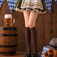 thumbnail image 2 of Daznico Women's Knit Knee High Socks Semi Opaque Stretch Soft Breathable Daily Dress Matching Mid Calf Stockings, 2 of 5