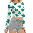 thumbnail image 5 of Kcolen St Patricks Day Shirts Women Irish Shamrock St. Patrick's Day T Shirts Women Loose Fit Long Sleeve Top Women T Shirts for Womens,Green, 5 of 8