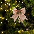 thumbnail image 3 of EIMELI 4 Pcs Nœud de Noël Couronnes Rouges Nœuds Arbre de Noël Nœud Paillettes Sequins Nœuds Décoratifs pour Décoration de Maison Fête de Noël 9.8 x 11.8 Po, 3 of 9