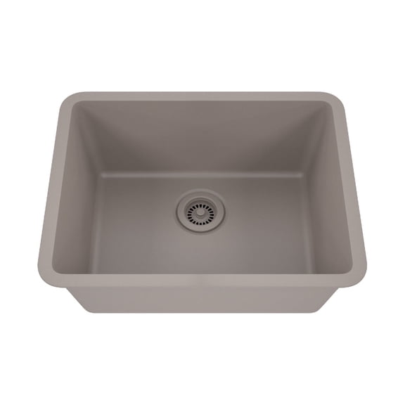 23" x 18" Quartz Kitchen Sink, Single Bowl Sink, Drop-in Sink, Undermount Sink, Granite Kitchen Sink, Galaxy Concrete Kitchen Sink Lexicon Platinum LP-2318-C-SO