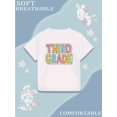 thumbnail image 1 of Camiseta de tercer grado para niñas - Camiseta suave y transpirable con letras bonitas - Conjunto cómodo para el día a día y la vuelta al cole - Ropa informal infantil, tejido de punto suave, 1 of 6