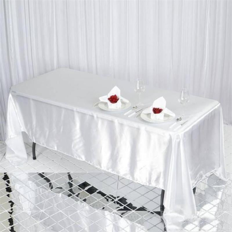 Efavormart 72x120" Rectangle WHITE Wholesale SATIN Tablecloth Banquet