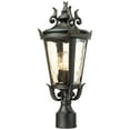 thumbnail image 2 of John Timberland Casa Marseille Vintage Outdoor Post Light Veranda Bronze Ornate Scroll 20 1/2" Champagne Hammered Glass for Exterior Desk House Porch, 2 of 4