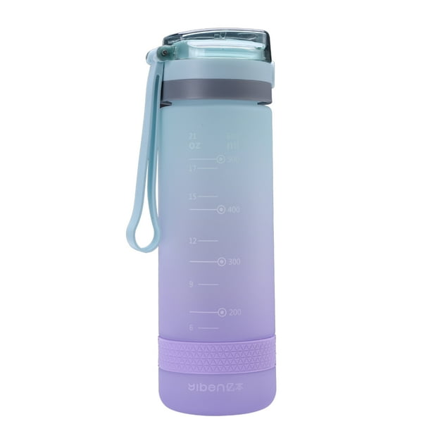 Botella de bebida Botella de agua fría portátil para la oficina de la escuela al aire libre (Azul 600ml) Tmvgtek Para Estrenar