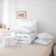 thumbnail image 5 of Manfei Girly Bowtie 7-Piece Twin Bedding Sets,Love Heart Print Bedding Comforter Set,Blue White Breathable Sheet Sets,Ultra Soft Kawaii Bedroom Decoration,Reversible, 5 of 7