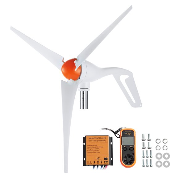 VEVOR 500W Wind Turbine Generator, 12V Wind Turbine Kit, 3-Blade Wind Power Generator with Anemometer, MPPT Controller