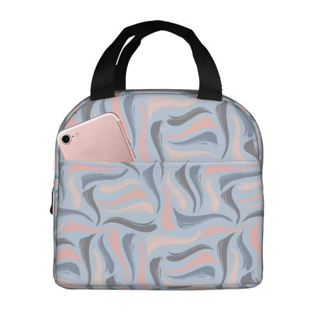 Insulated Lunch Bag for Women Men - colorful abstractly striped Leakproof Cooler Lunch Box for Women Men  Lunch Tote Bags for Work School Picnic Travel