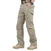 Floepx Fashion Waterproof Pants Men's Casual Work Walking Combat Cargo Multi-Pocket Pants Army Long Trousers Clothing