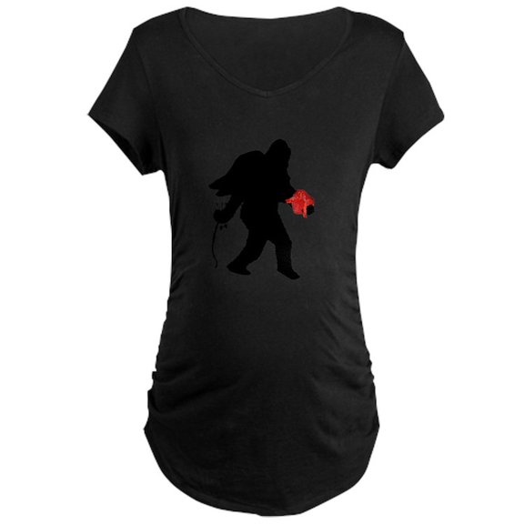 CafePress - Valentine Sasquatch Maternity T Shirt - Maternity Dark T-Shirt