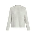 thumbnail image 6 of Time and Tru Women's Pointelle Mock Neck Sweater with Long Sleeves, Lightweight, Sizes, XS-XXXL, 6 of 6