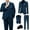Deep Blue, variant on Men's Suit Slim Fit 3 Pieces Suit Set, Business Casual Suits for Men Two Button Soild Jacket Vest Pants Set with Tie