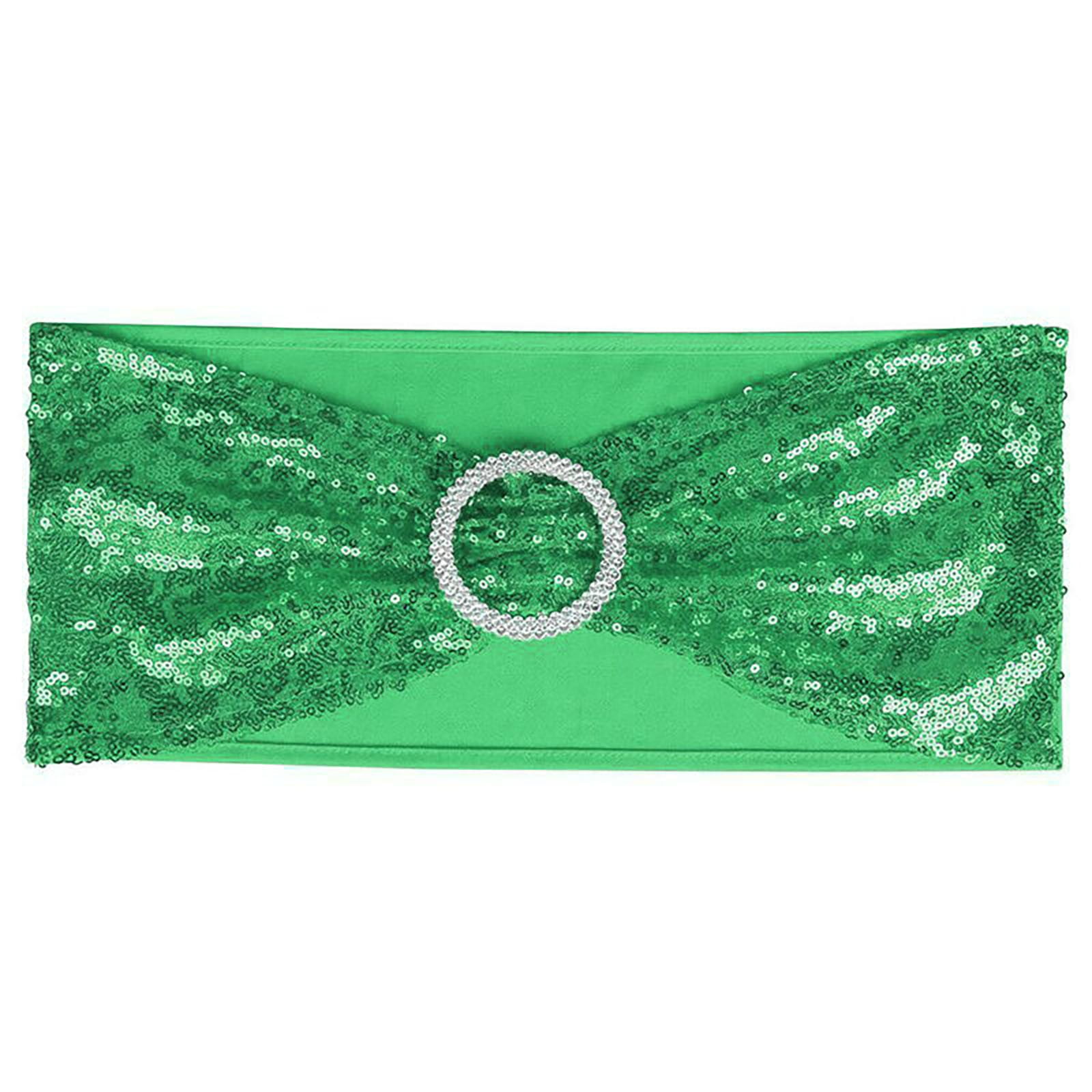 Holiday Party Decorative Chair Cover Bow Back Flower Elastic Sequin