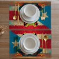 thumbnail image 5 of Placemats Set of 4 12x18 inch Drummer Frog Artwork Table Mats for Dining Linen Placemats Farmhouse Kitchen Decorations Desk Mat for Outdoor Home Party Kitchen Seasonal, 5 of 6