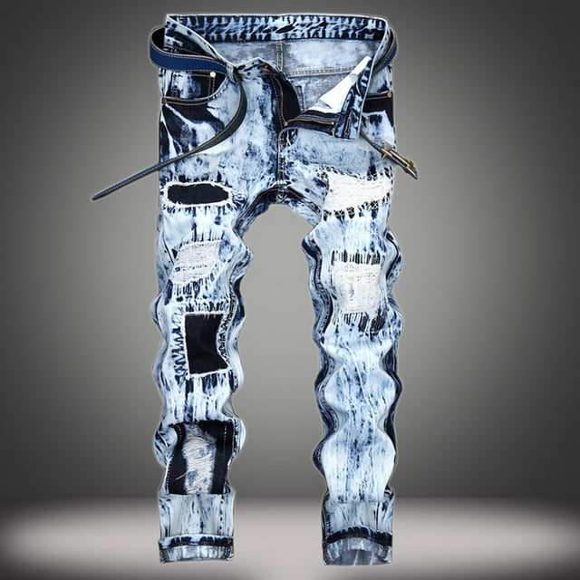 Pantalones vaqueros de longitud completa para hombre, nueva moda, con bolsillos, botones y cremallera, tendencia de mezclilla con personalidad, vaqueros para hombre