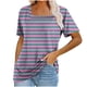 thumbnail image 1 of Tops Cortos para Mujeres Cuello de Color de Raya Manga Corta Casual para Uso Diario Y de Fiesta, 1 of 4