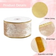 thumbnail image 5 of 1 Roll 10 Yards Champagne Velvet Ribbon with Gold Edged Rolls Polyester Shiny Backing Fabric Trim Single Face Spool Silky Vintage Satin Ribbons for Gift Wrapping Christmas Decoration Wreath Craft, 5 of 9