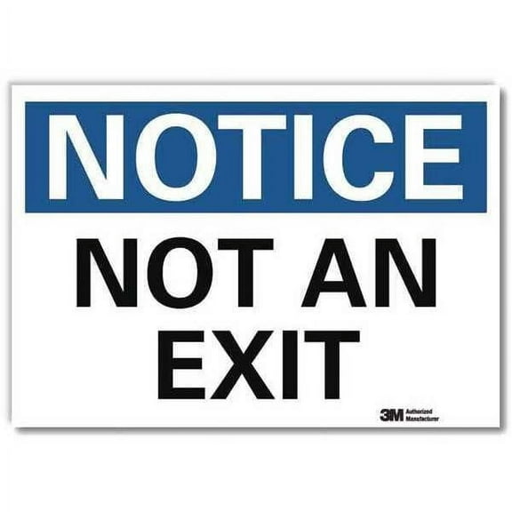 Lyle Exit Sign, Vinyl, 10" W, 7" H, Not An Exit, White U5-1430-RD_10X7