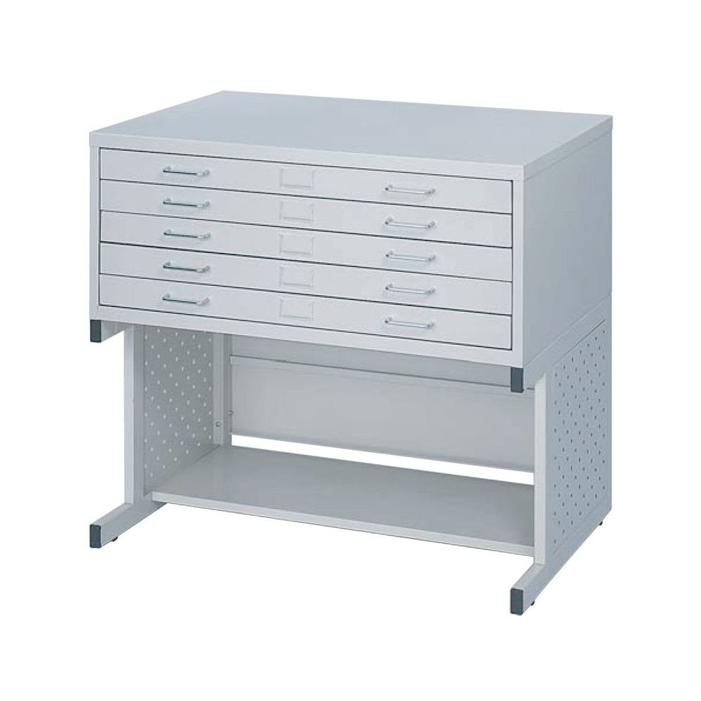 Safco 5 Drawer Small Metal Flat Files Cabinet in Light Gray