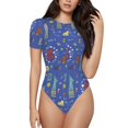 thumbnail image 1 of Balery New-York City Body de cuello redondo de manga corta para mujer Tops de manga corta Tops básicos-XX-Large, 1 of 7