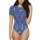 thumbnail image 1 of Balery New-York City Body de cuello redondo de manga corta para mujer Tops de manga corta Tops básicos-Medium, 1 of 7