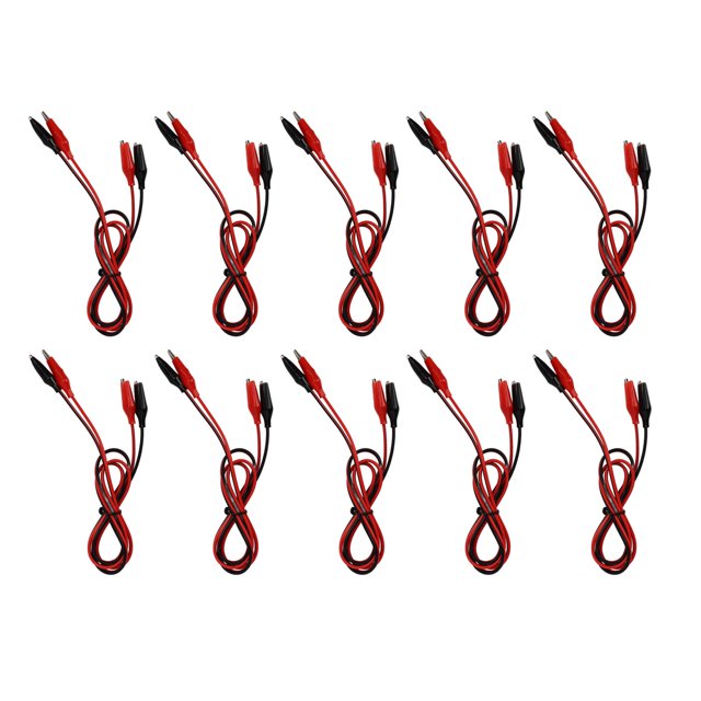 10Pcs Double Findclip Test Conduit, Matériau PVC Cuivre Rouge, Ressort Fort, Sûr et Fiable, Applicable pour la Charge de la Batterie