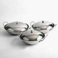 thumbnail image 4 of Professional Stainless Steel Paella Pan - Multi-Purpose Wok with Double Handles & Glass Lid for Stir Frying, Searing, Deep Frying & Outdoor Cooking, 4 of 7