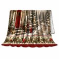 thumbnail image 2 of Snowy Cottage Christmas Wreath Winter Holiday Festive, Festive Holiday Scene, Warm Flannel Blanket for Living Room and Reading Nook, Art Lovers Christmas Gift, Festive Home Decor, 2 of 7