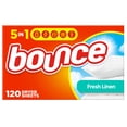thumbnail image 2 of Bounce Fabric Softener Sheets, Fresh Linen Scent 120CT, 2 of 9