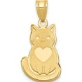 thumbnail image 1 of 14K Yellow Gold Laser Cut Cat With Heart Charm Made In United States yc1181, 1 of 6