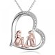 thumbnail image 1 of Collar con colgante de plata con abrazos de amigos, colgante de plata S925, cadena con caja de regalo para el Día de la Madre, collar para mamá, San Valentín, 1 of 5