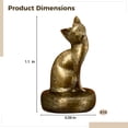 thumbnail image 4 of 10 Pcs Bronze Cat Hinge Heads Decorative Topper, Resin Kitty Figurine with Attachment Force Base, Cute Cat Statue 1.1x0.39 in, Vintage Style for Home Decoration, 4 of 5