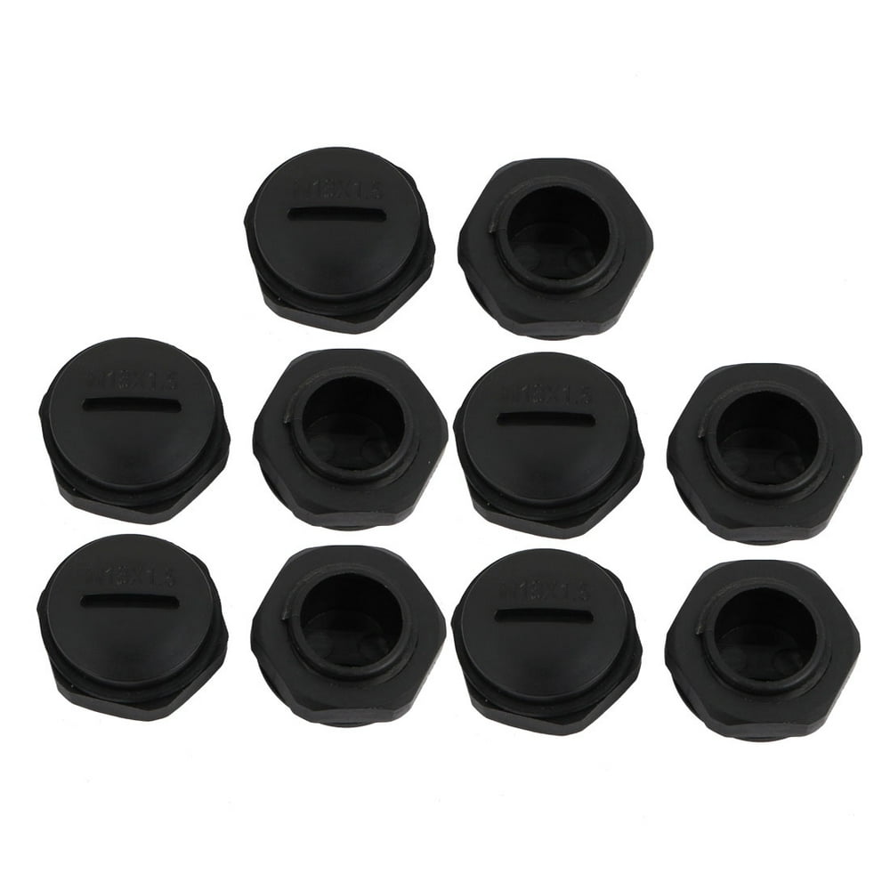 Uxcell M18 x 1.5mm Nylon Male Threaded Cable Gland Cap Round Screwin