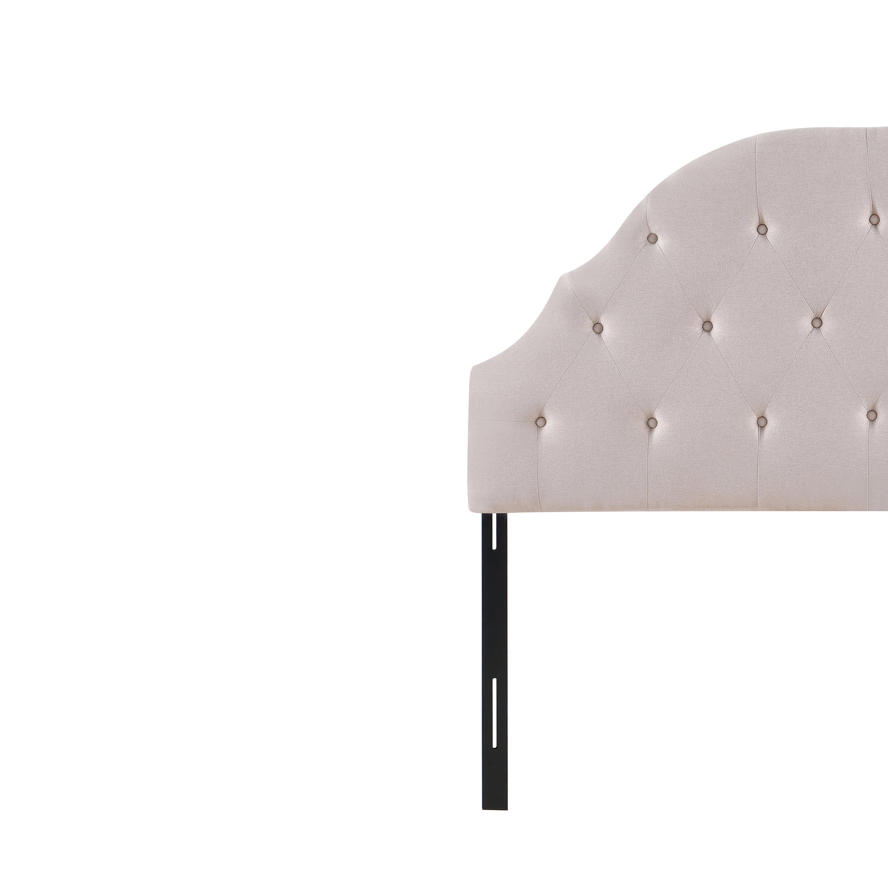 Beige Classic Arched Tufted Headboard, King