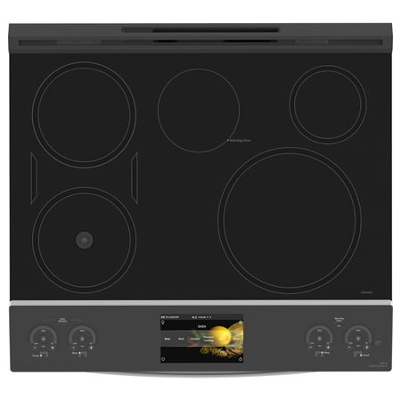 GE Profile - 5.3 Cu. Ft. Slide-In Electric Induction True Convection Range with No Preheat Air Fry and WiFi - Stainless steel