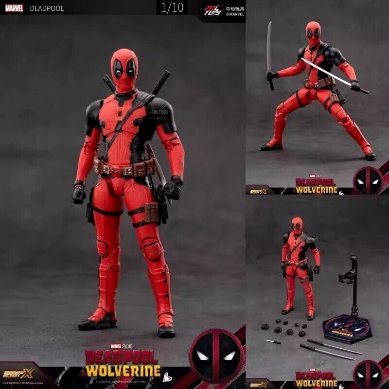 ZD Deadpool 3 Deadpool and Wolverine Action Figure Removable and Replaceable Face,Collectible Statue Action Figures Anime Desktop Decoration Ornaments Gift