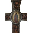 thumbnail image 2 of Catholic Our Lady of Guadalupe Mary With Floral Red Roses Wall Cross Plaque, 2 of 4