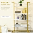 thumbnail image 4 of HOMCOM 4-Tier Bookshelf, Bookcase Ladder Shelf with Stable Metal Frame, Tall Organizer Multifunctional Rack for Living Room, Bedroom, Kitchen, White and Gold, 4 of 10