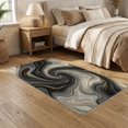 thumbnail image 2 of ODIKA Abstract Contemporary Grey Flowing Ribbons Blended Tones Crisp for Guest Room, Lounge, Apartment, Non-Slip Low Profile, 2 of 7