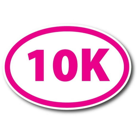 Magnet Me Up 10K Marathon Pink Oval Magnet Decal, 4x6 In, Vinyl Automotive Magnet