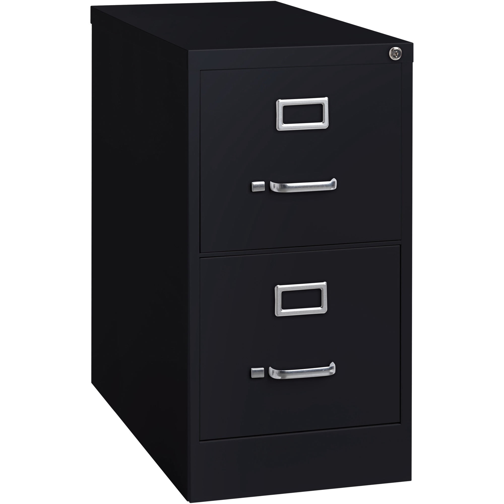 Lorell Vertical File - 2-drawer - 15" X 25" X 28.4" - 2 X Drawer(s) For File - Letter - Vertical - Security Lock, Ball-bearing Suspension, Heavy Duty - Black - Steel - Recycled