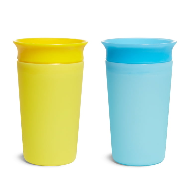 Munchkin Miracle 360 Color Changing Sippy Cup, 9 Ounce, 2 Pack, Blue/Yellow